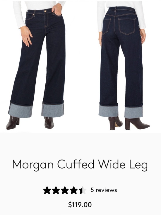 Liverpool Denim - Liverpool Morgan Cuffed Wide Leg Jeans NWT (size 8)